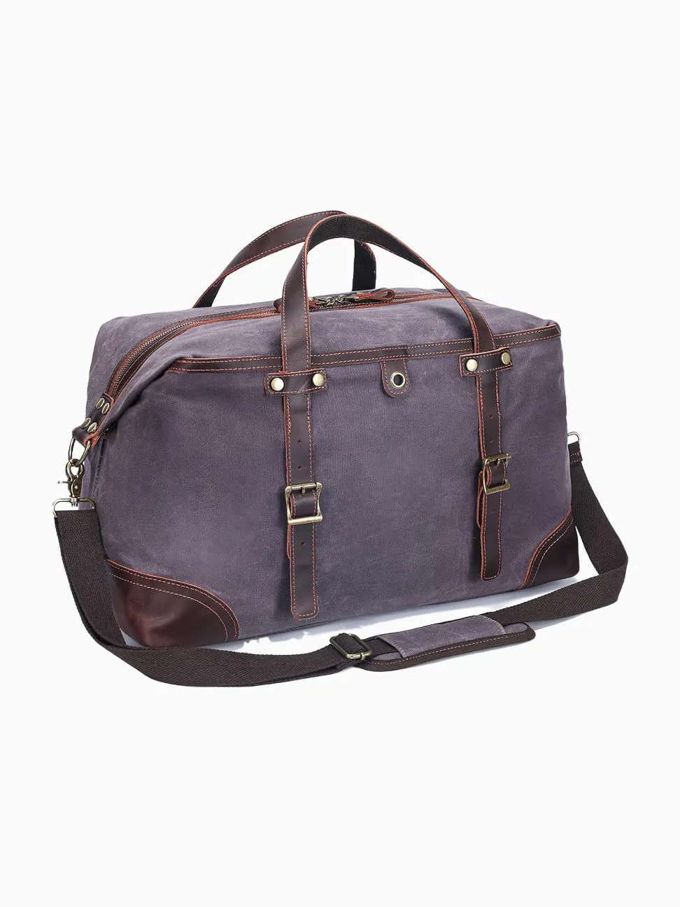 34L Classic Waxed Canvas & Full Grain Leather Travel Bag - Image 3