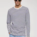Striped Long Sleeves T-shirt - Blue