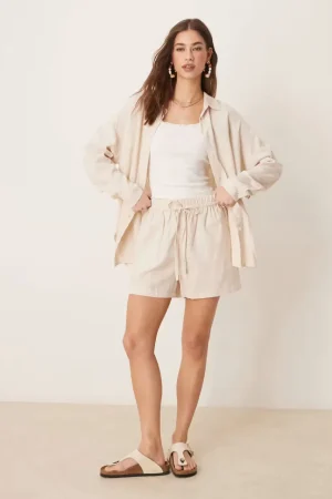 Oversized linen look shirt