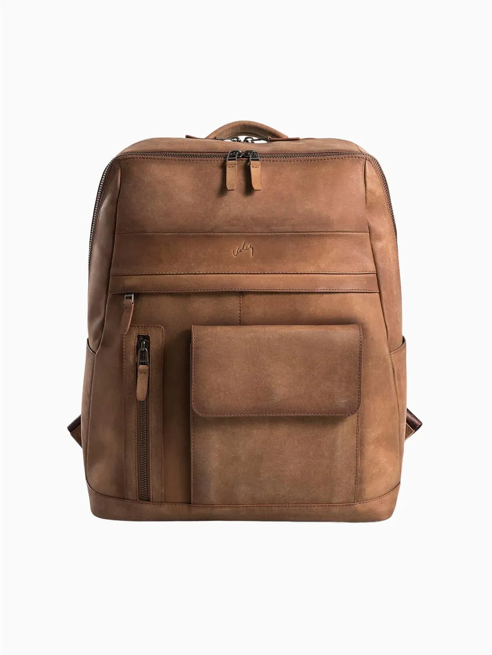 Brown Top Grain Leather Backpack For Women