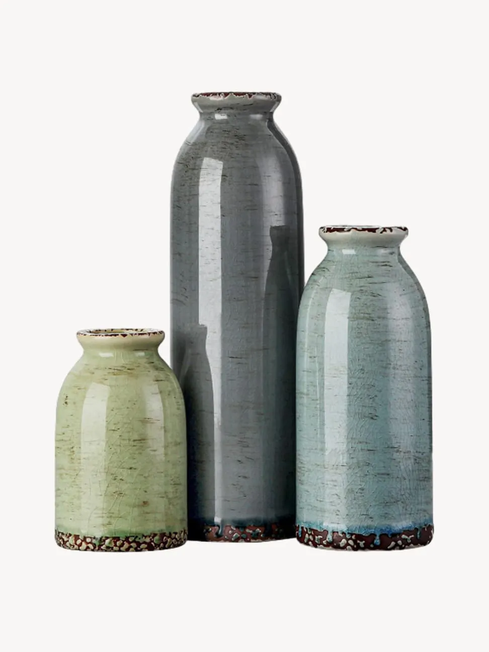 Set of 3 ceramic vases
