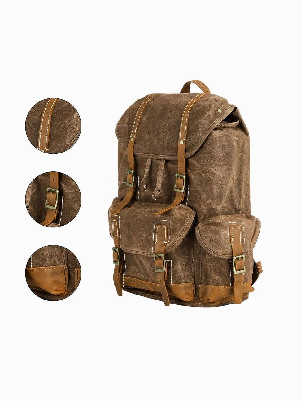 Backpack for Men Heavy Duty Waxed Canvas - Image 2