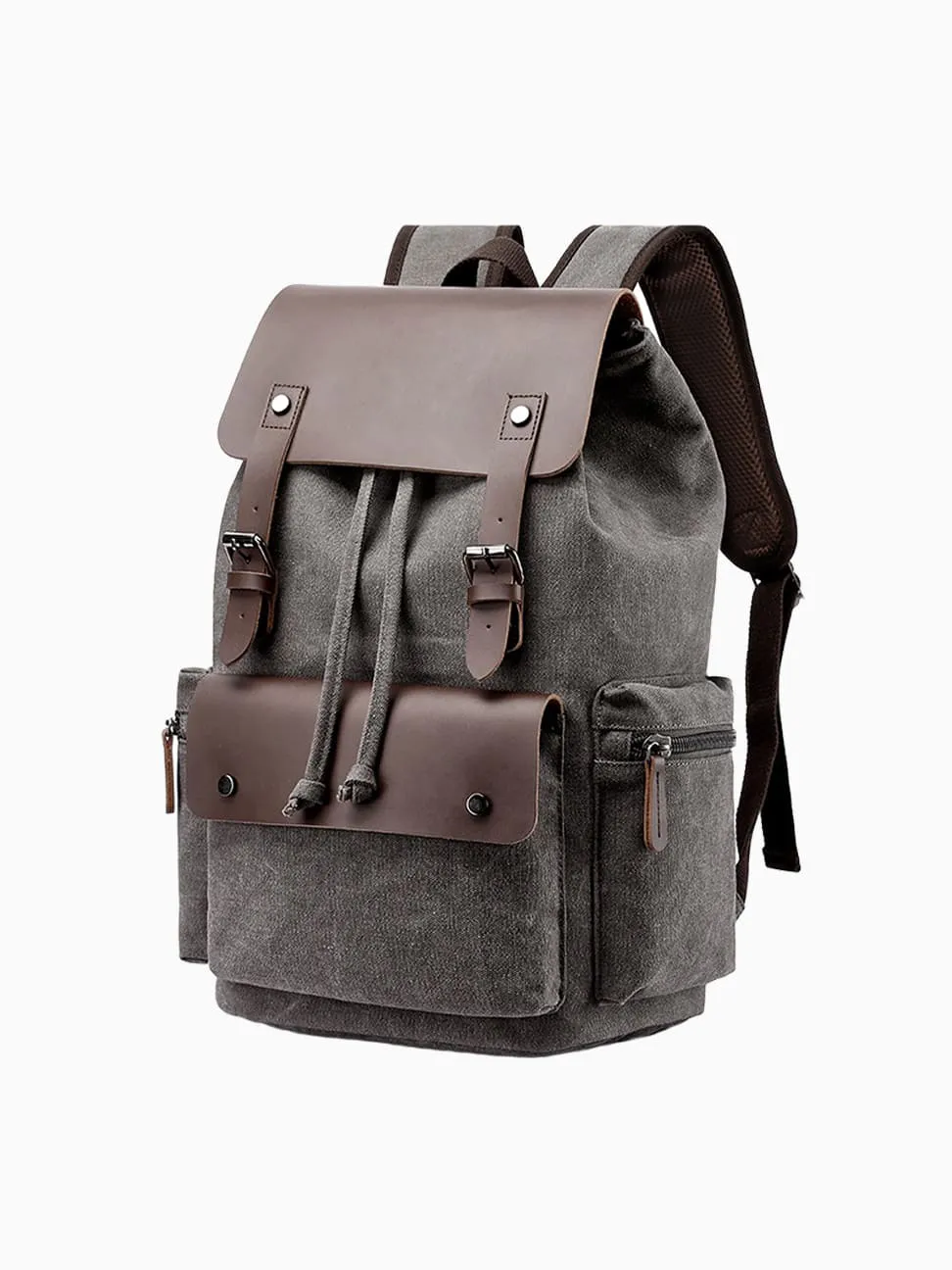 Nerlion men’s leather backpack, waxed canvas - Image 4