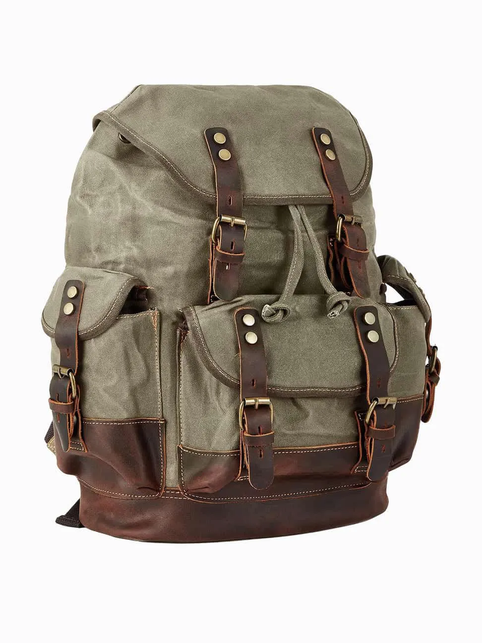 Backpack for Men Heavy Duty Waxed Canvas - Image 4