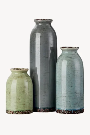 Set of 3 ceramic vases