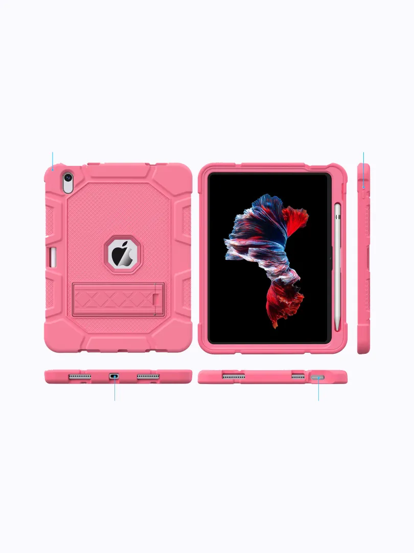Green Flower Case for iPad Air5/Air4 with Pencil Holder - Image 3