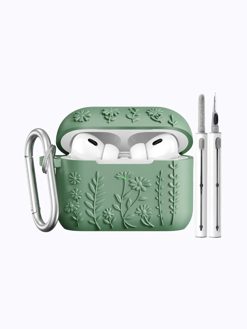 Lerobo Flower Engraved Case for AirPods Pro Case - Image 2