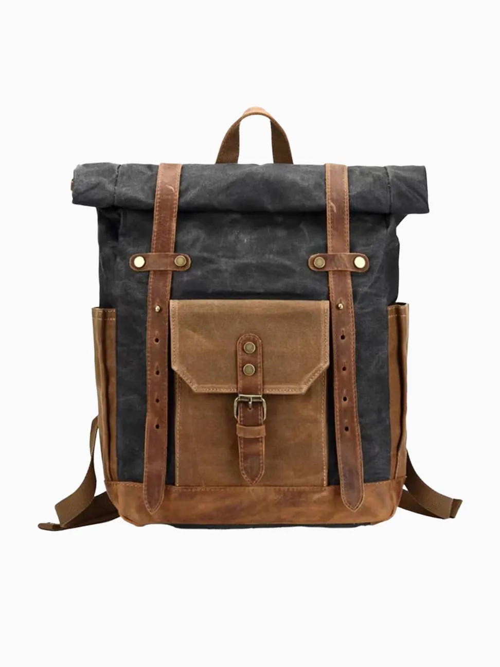 Waterproof waxed canvas leather travel backpack - Image 3