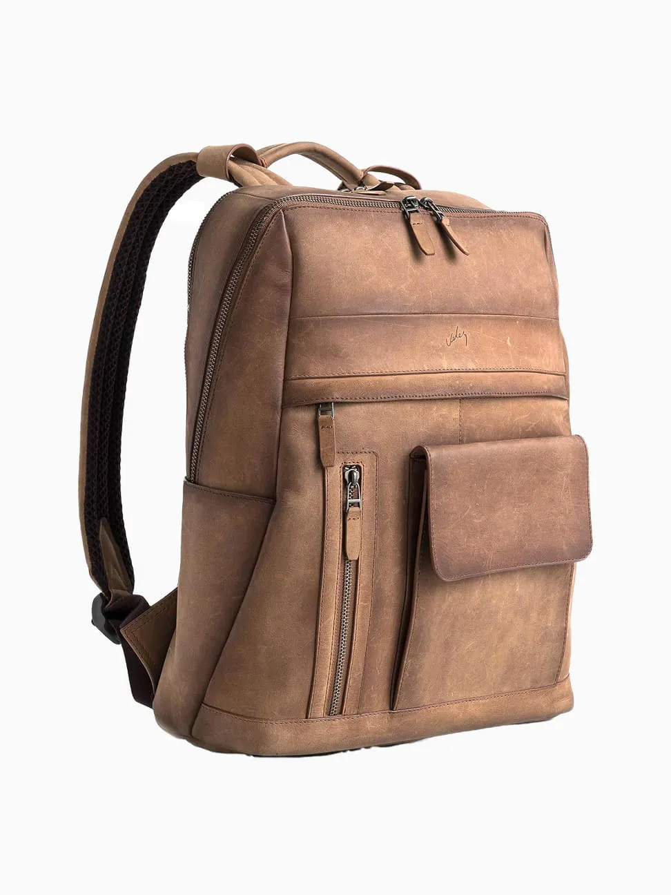 Brown Top Grain Leather Backpack For Women - Image 2