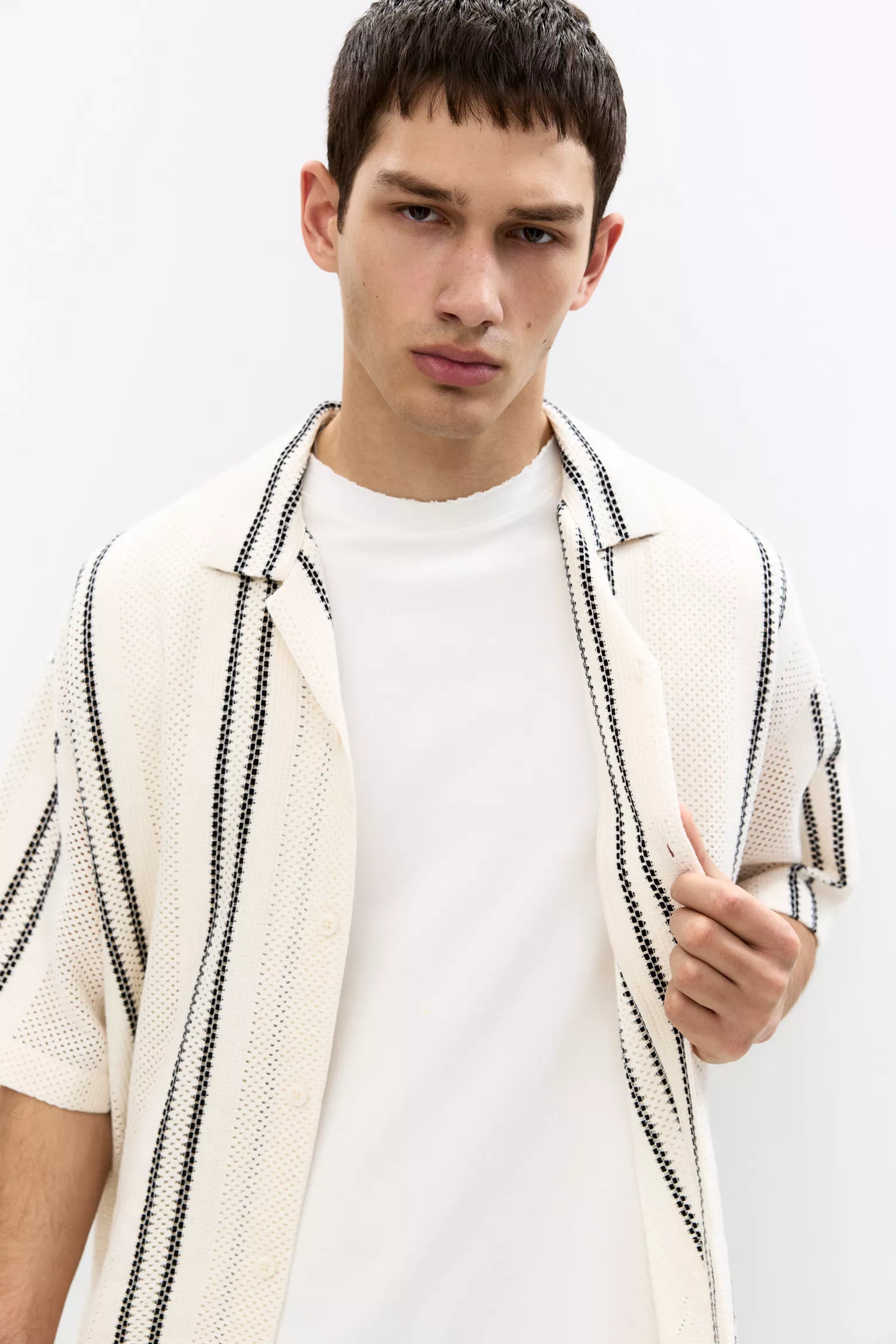 Striped crochet shirt - Image 2